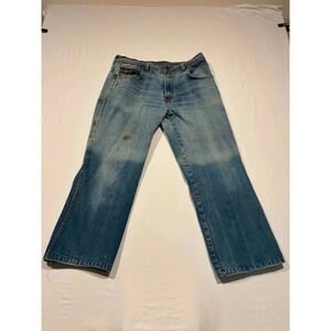 Vintage Lucky Star Carpenter Jeans Mens 36x32 Light Wash Denim Workwear